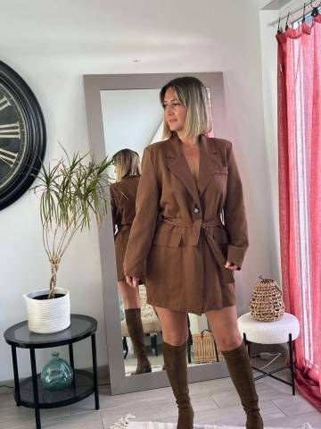 Robe blazer marron